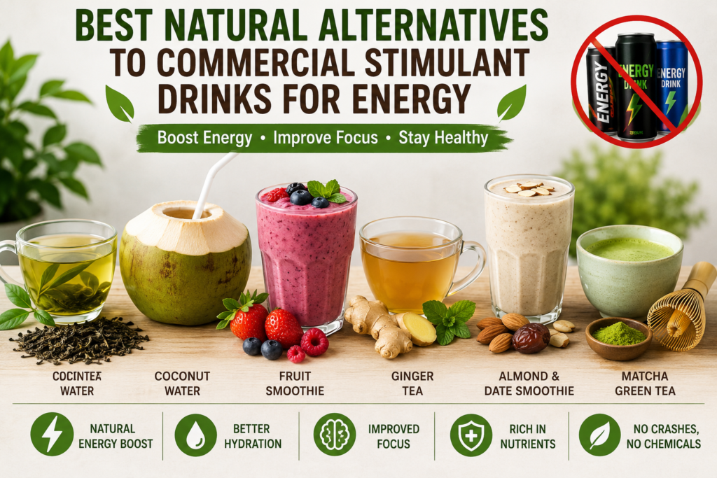 Best natural alternatives to commercial stimulant drinks for energy.