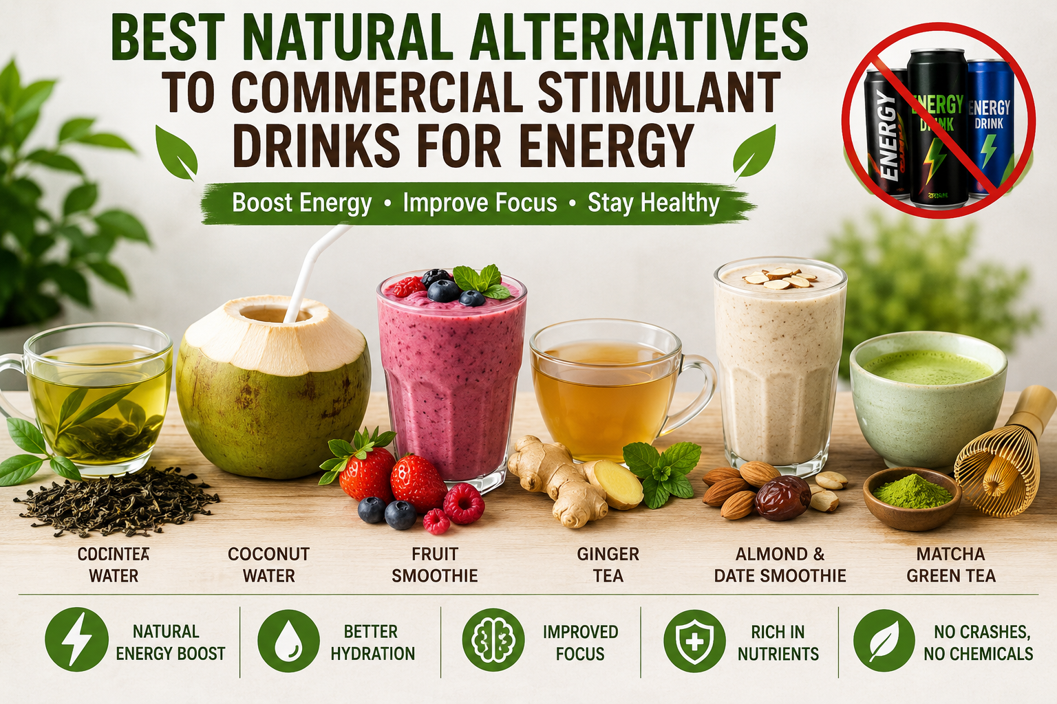 Best natural alternatives to commercial stimulant drinks for energy.